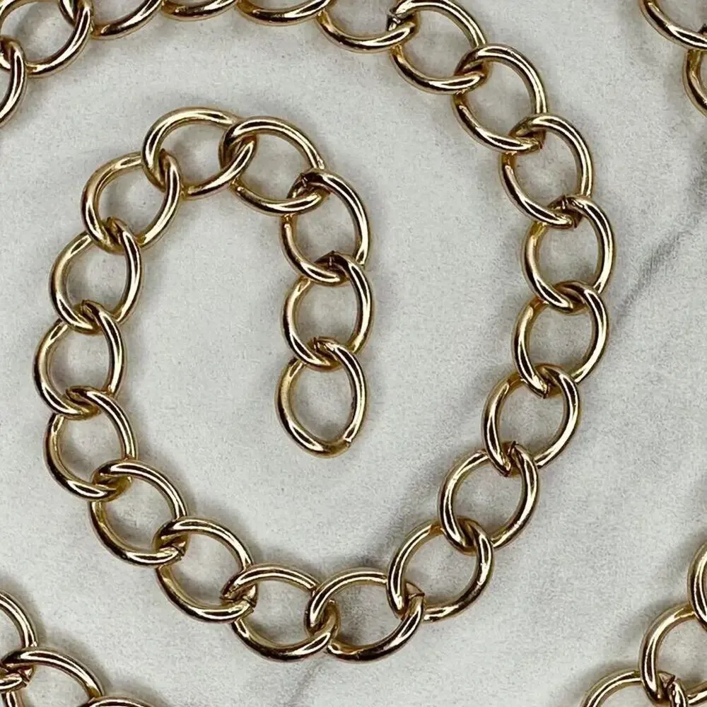 Gold Tone Simple Basic Metal Chain Link Belt Y2K Festival XS/Small (XS/S) ✨
